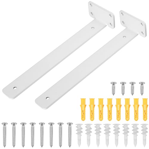 Soporte para estante, 2 piezas Soporte para estante flotante invisible, soportes estantes de pared (Blanco, 300mm)
