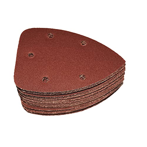 Yeatool Mouse Sandpaper 50Pcs Sanding Discs 5 Holes Hook And Loop Triangle Sandpaper Assorted 40 80 120 180 240 Grits Aluminum Oxide Sandpaper Sanding Paper #TOP1