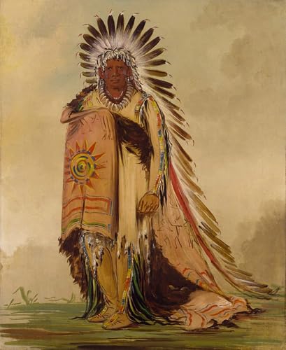 Portrait chef de la tribu George Catlin affiche toile pour habiller grand mur