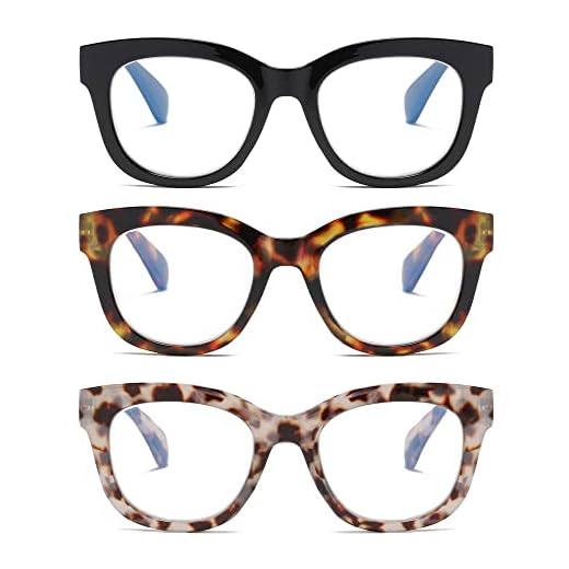 ZXYOO 3 Pack Oversized Blue Light Blocking Reading Glasses for Women, Retro Style Readers with Spring Hinge +2.25