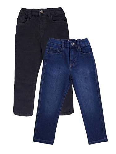 Image of KiddoPanti Boys Regular Fit Denim Pant | Stretch Poly Cotton Denim | Regular Fit Full Length Pant | Back Elasticated & Button with Zip Open Fly