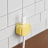 4 Pack Magnetic Cable Clips for Desk, Charging Cable Organizer Holder, Cord Management Clips for USB Cable Phone Charger Wire, Yellow