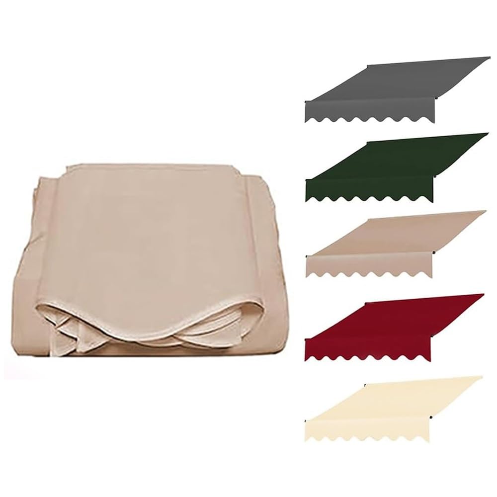 GJZQDKX Replacement Khaki Retractable Awning Fabric 13x5 ft Waterproof UV Protection Outdoor Canopy Cover for Windows & Doors Shade Solution