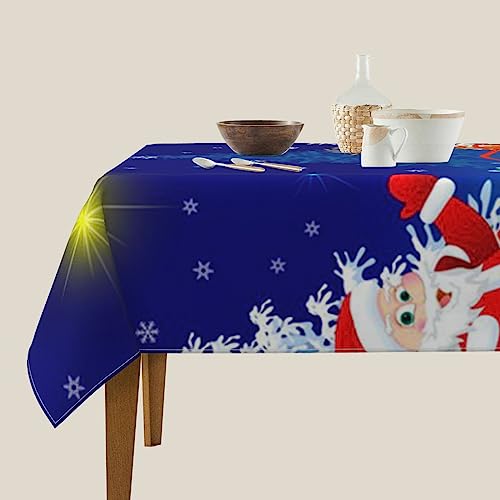 Nappe imprimée Père Noël imperméable anti-tache pour table de cuisine