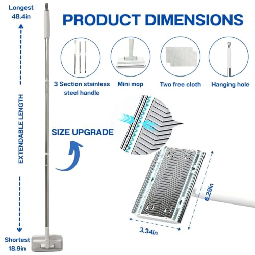 Image of Mini Mop, Hands-Free One-Touch Pad Release, 360 Rotating Head