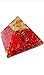 bride studio Chakra Healing Red Orgone Pyramid (3 * 3 Inch) with Clear Crystal Gemstone(Stone Used for Removing Negativity).