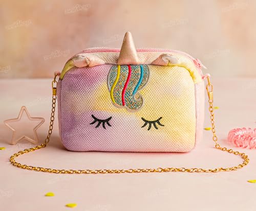 Image of Zest 4 Toyz Unicorn Sling Bag for Girls Crossbody Handbags Stylish Bags for Kids Stylish Lightweight Travel & Party Bag Birthday Gifts for Girls - Multicolor