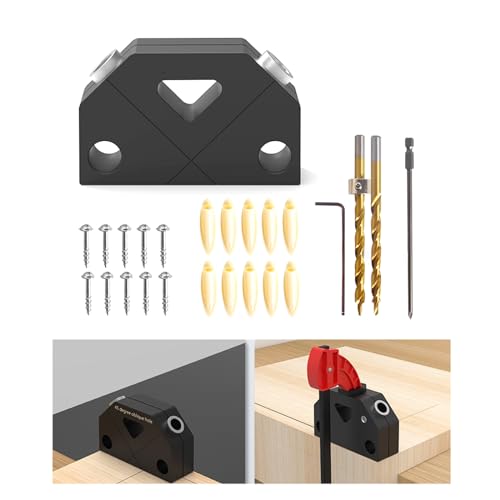 Gabarit de perçage oblique 45° pour assemblage de meuble en bois