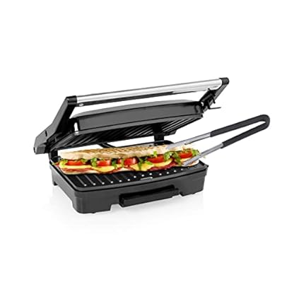 Elektro Kontaktgrill, feste Platten, Paninimaker Camping geeignet, 750W, 23x15cm