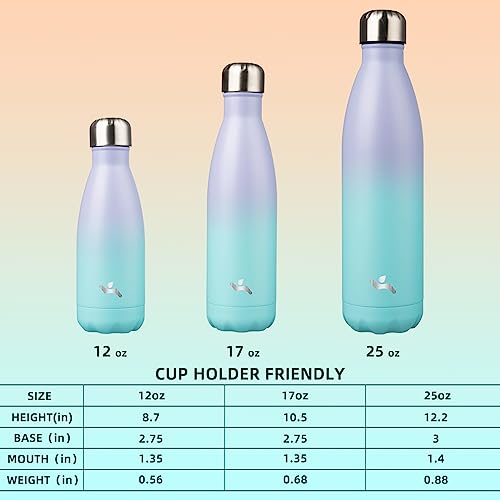 Image of Konokyo Insulated Water Bottles,12 oz Double Wall Stainless Steel Vacumm Metal Flask for Sports Travel,Lavender Green