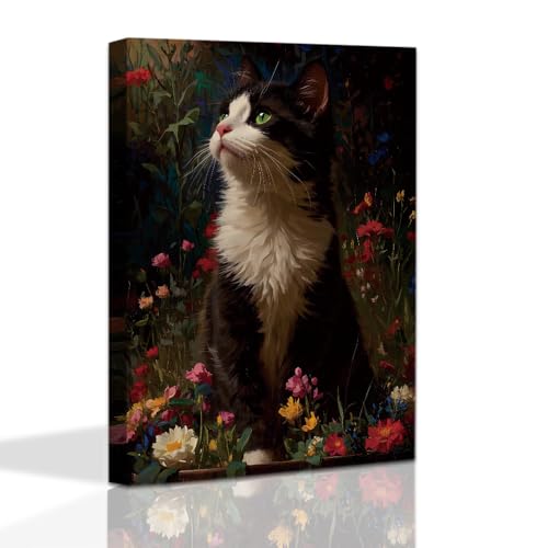 Impression d'art chat noir pour décorer élégamment votre salle de bain