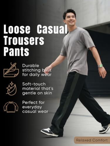 Image of GRECIILOOKS Men's Loose Mid Rise Casual Trousers Pants | Regular | Sports Stylish Track Pant | Sweatpants (Available in Plus Size)