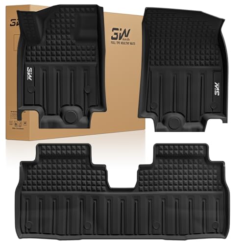 3W Floor Mats Compatible for Porsche Macan 2014-2025 TPE All Weather Custom Fit Floor Liner 1st and 2nd Row Car Mats Black Porsche Macan 14-25 Floor Mats
