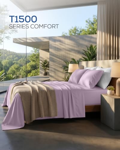 Image of Utopia Bedding Queen Sheet Set 4 Piece Soft Sheets - Lavender