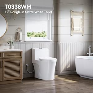 HOROW T0338WM Elongated One Piece Toilet Matte White, ADA Toilet 17.3" with Comfort Chair Height Seat, 0.8/1.28 GPF Powerful Dual Flush Toilet for Bathroom, MAP 1000g, 12" Rough-in Skirted Toilet Bowl HOROW T0338WM Elongated One Piece Toilet Matte White ADA Toilet 173 with Comfort Chair Height Seat 08128 GPF Powerful Dual Flush Toilet for Bathroom MAP 1000g 12 Rough in Skirted Toilet Bowl