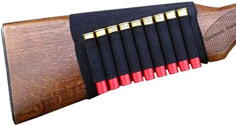 410 Gauge Shotgun Butt Stock Ammunition Carrier, 9 Shell Cartridge Holder, Black, Endura Elasticated Fabric