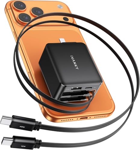 iVANKY 4-in-1 45W GaN Retractable Wall Charger w/ Dual Built-In USB-C Cables & 4-Port Charging - image 1