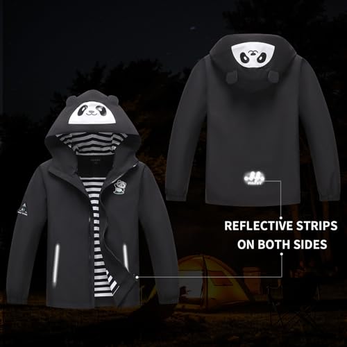 Image of MGEOY Girls Rain Jacket Lightweight Waterproof Hooded Cotton Lined Raincoat Windbreaker for Kids Size 4-12 Years