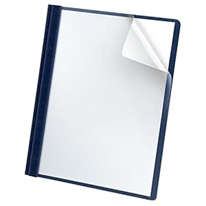 Oxford Premium Clear Front Report Cover, Letter Size, Dark Blue, 25 per box (58802EE)