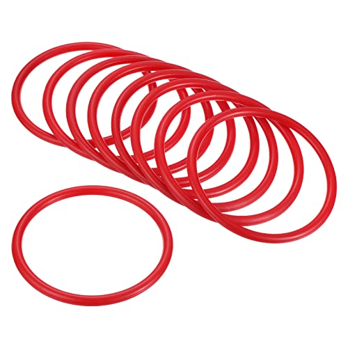 PATIKIL Carnival Ring-Toss Rings 8cm ID, 12 Pack Plastic Small Hoop for Outdoor Party Favor Game Booth, Red