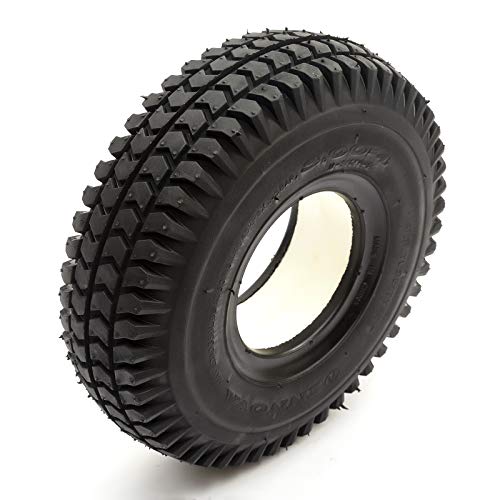 Solid PU Tyre 260x85 4 Inch Black Puncture Proof Fits Mobility Scooter Block Tread