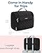 BAGSMART Hanging Travel Toiletry Bag, Large Capacity Water-resistant Cosmetic Organizer with Handle for Brushes Accessories, Black