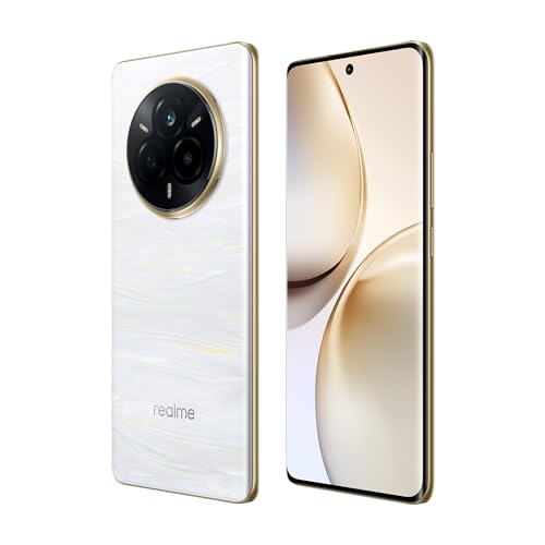 Image of realme 14 Pro 5G Smartphone 8+128GB Pearl White, 6.77-inch Curved Screen, 120Hz Display, 45W SuperVOOC, 6000mAh Battery, 50MP Camera, Dimensity 7300 Energy, IP69