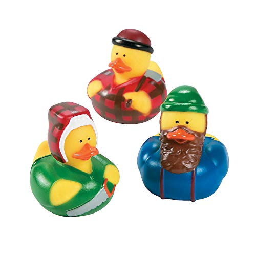 LUMBERJACK RUBBER DUCKIES - 12 Pieces