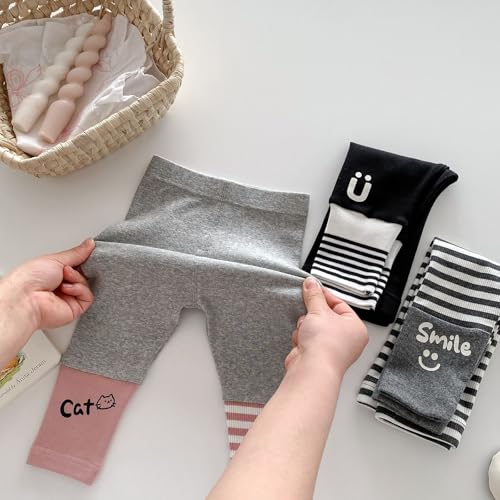 Girls Cute Printed Fleece Leggings Girls High Waist Skinny Pants Stretchy Stockings Pantyhose Footless Tights4