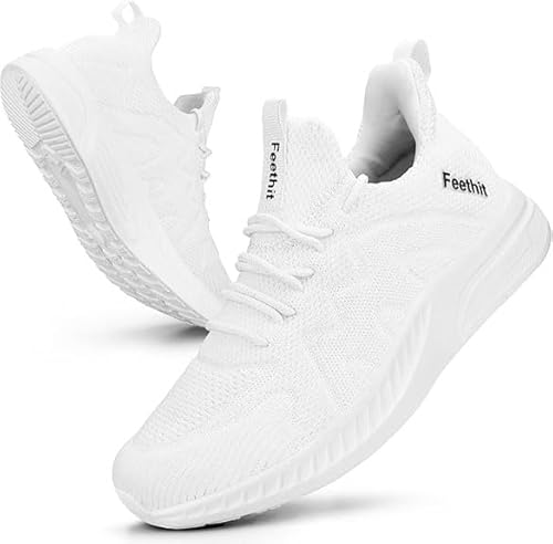 ✅ 8 Best Treadmill Running Shoes 5 Feethit Women's Running Shoes Lightweight Breathable Walking Sneakers Non-Slip Tennis Gym Workout Athletic Shoes White Size 7.5