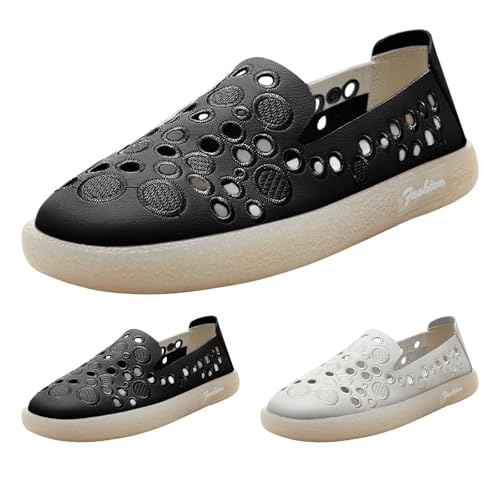 Zapatos de cuero de verano transpirables con aberturas para mujer 2