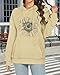 Hoodies for Women Fall Long Sleeve Sweatshirts with Pocket Drawstring Pullover Tops (Sunflower Khaki,L)