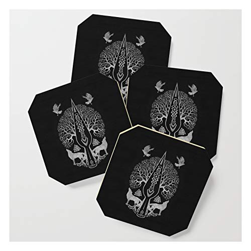 Gungnir - Spear Of Odin And Tree Of Life -yggdrasil by Creativemotions on Drink Coaster - Set of 4