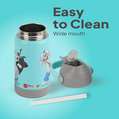 Image of CELLO Kidzbee Gen Alpha Stainless Steel Kids Flask Water Bottle 370 ml | 3D Goofy Touch & Feel Design, Leakproof Lightweight Easy to Carry Hot and Cold Kids Flask Water Bottle for School & Travel
