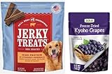 Jerky Treats American Beef Dog Jerky Treats, 60 oz Plus Freeze Dried Kyoho Grapes, 3.52 Oz(Bundle)