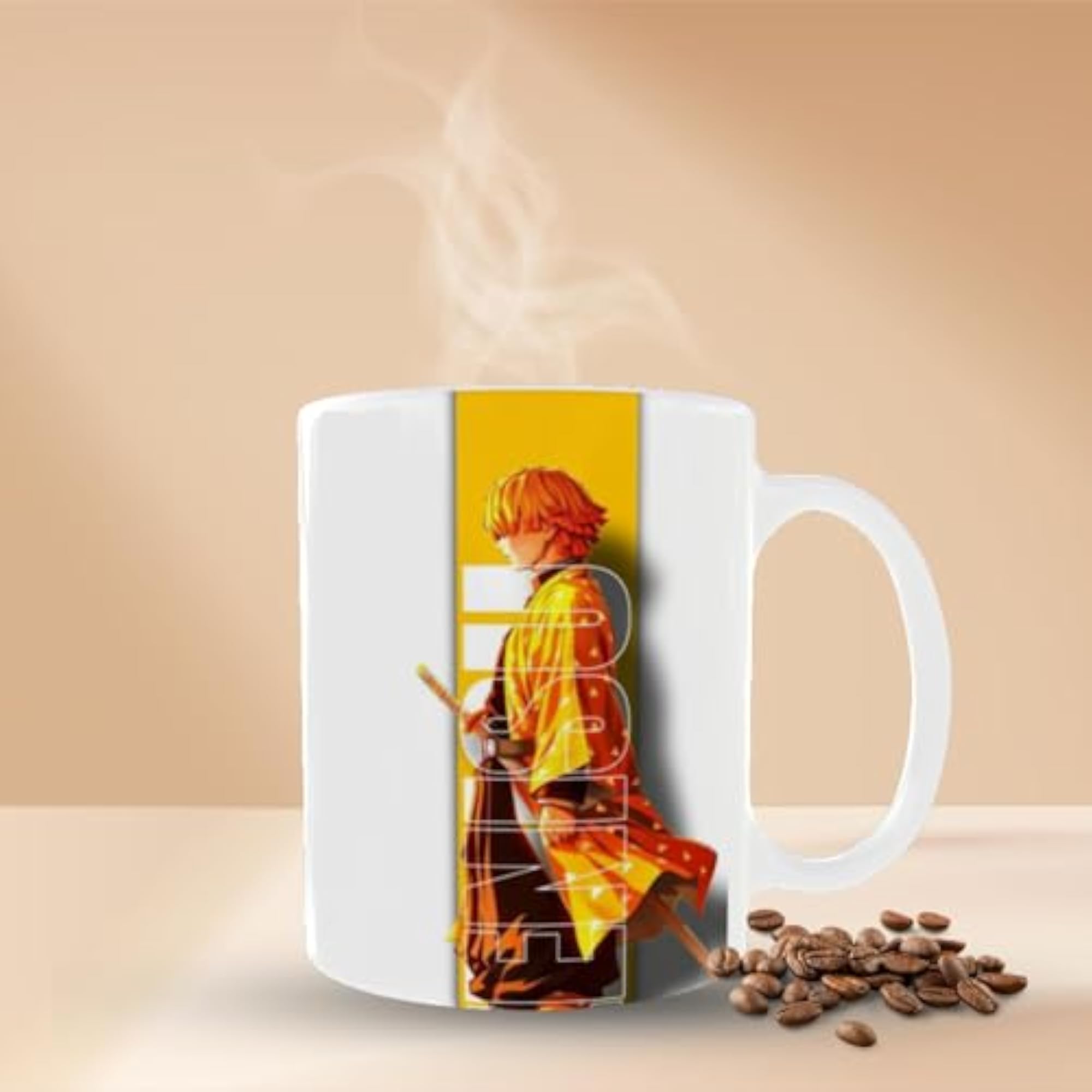 Anime Coffee Mug with Zenitsu Agatsuma Thunder Breathing Design