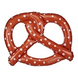 Relaxdays Badebrezel, XXL Schwimmreifen für Pool & Strand, Riesen Brezn zum Aufblasen, lustige Oktoberfest Deko, braun