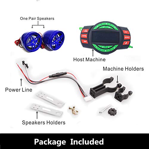Image of UTV ATV Bluetooth Amplifier Sound System Hand-Free Speakers FM USB Audio System Stereo 3 Inch Speakers 12V Motorcycle Waterproof Audio FM Radio Stereo Speaker (Blue Star Speaker)