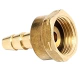 VICHOME Adaptador para regulador de Gas Regulable – Rosca a Izquierda (LH) – Cuerpo metálico Dorado, instalación Sencilla – Espiga para Manguera ≈9 mm – NO G1/2 ni R1/2 (1 Pieza)