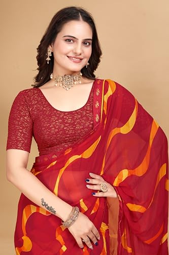 Image of SFT Women's Polycotton Readymade Saree Blouse with Round Neck Half Sleeves Solid Pattern Regular Fit Pull On Closure and Standard Length