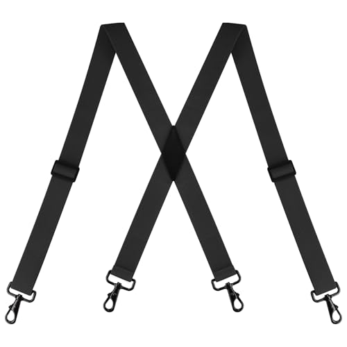BoiLafiYon Suspenders for Men Heavy Duty, 1.4” Mens Suspenders for Jeans with 4 Snap Hooks Adjustable X Back