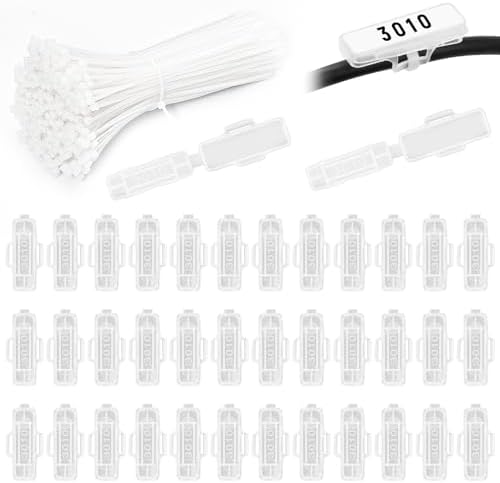 QWORK® 100 Stück Kabelbinder mit Beschriftungsfeld, Selbstsichernde