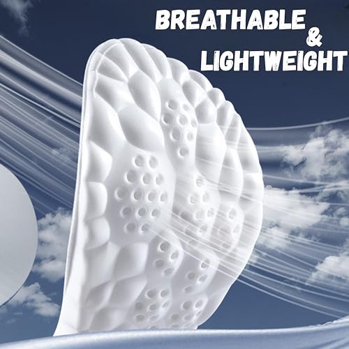 Image of Wonder Care Memory Foam Shoe Insoles For Women Shock Absorbing Sports Shoe Insoles For Men And Women Cuttable Soft Breathable Honeycomb Orthotic Replacement Inserts (Size 3-4 UK)
