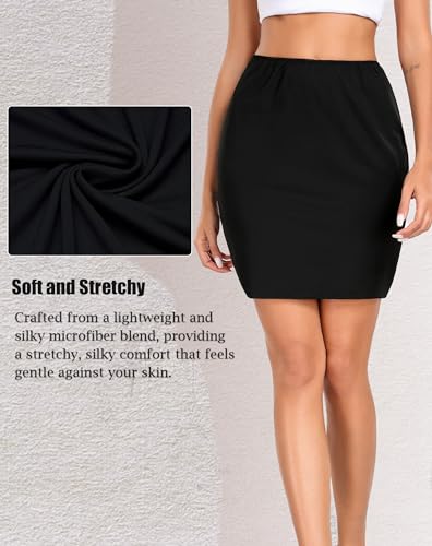 Image of Vlazom Women's Half Slip for Under Dress Short Petticoat Above Knee Under Slips for Women Under Dresses Size S-XXL