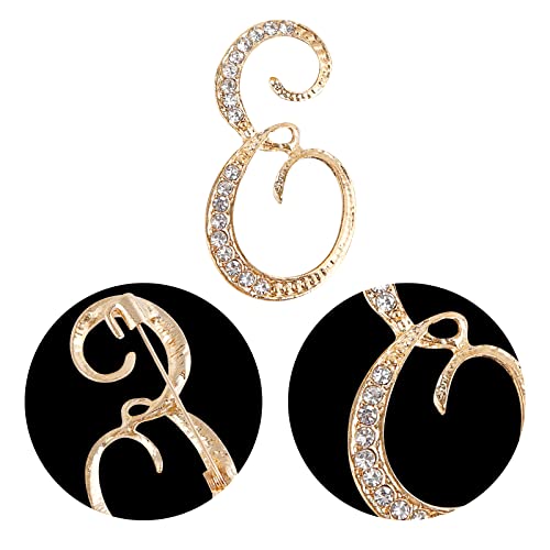 Image of Letter Brooch Pins, Alloy Lapel Pin Gold and Silver for Women, Girls, Men