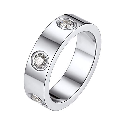 FOCALOOK Cubic Zirconia Wedding Engagement Rings for Couples Womens Mens Love Friendship Eternity Band Ring 6MM Size 10 FOCALOOK Cubic Zirconia Wedding Engagement Rings for Couples Womens Mens Love Friendship Eternity Band Ring 6MM Size 10