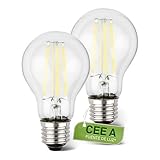 BRILONER - Juego de 2 lámparas LED filamento E27 A60, CEE A, 4W 840 lm,...