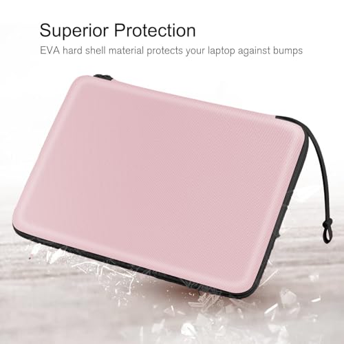 Image of MOCA EVA Hard Laptop Sleeve for 14 inch - 15 inch Laptop MacBook Air 15, HP 15s, Dell Inspiron 15, ASUS Vivobook 15 | Tailored Fit 14.5x10.2 Inch Internal Shockproof Cover (Pink)
