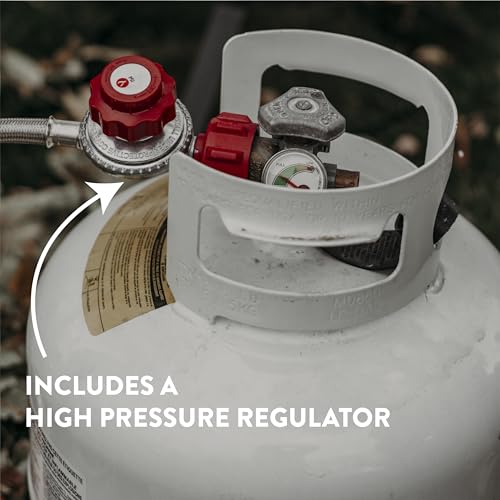 GasOne Propane Burner Cooker With Regulator with Steel Braided Hose For Outdoor Cooking, Turkey Fry