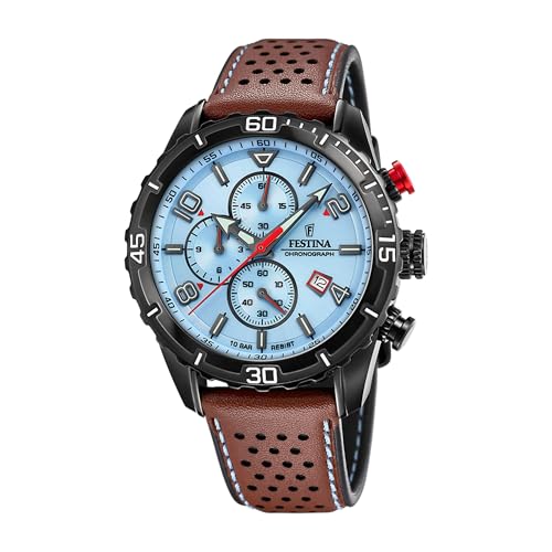 Festina Reloj Hombre Analógico de Cuero Marrón - Movimiento de Cuarzo - Cronógrafo - Calendario - Cristal Mineral de Alta Resistencia - Resistente al Agua 10 ATM Elegante F20519/1 Chrono Sport Festina Reloj Hombre Analógico de Cuero Marrón - Movimiento de Cuarzo - Cronógrafo - Calendario - Cristal Mineral de Alta Resistencia - Resistente al Agua 10 ATM Elegante F20519/1 Chrono Sport
